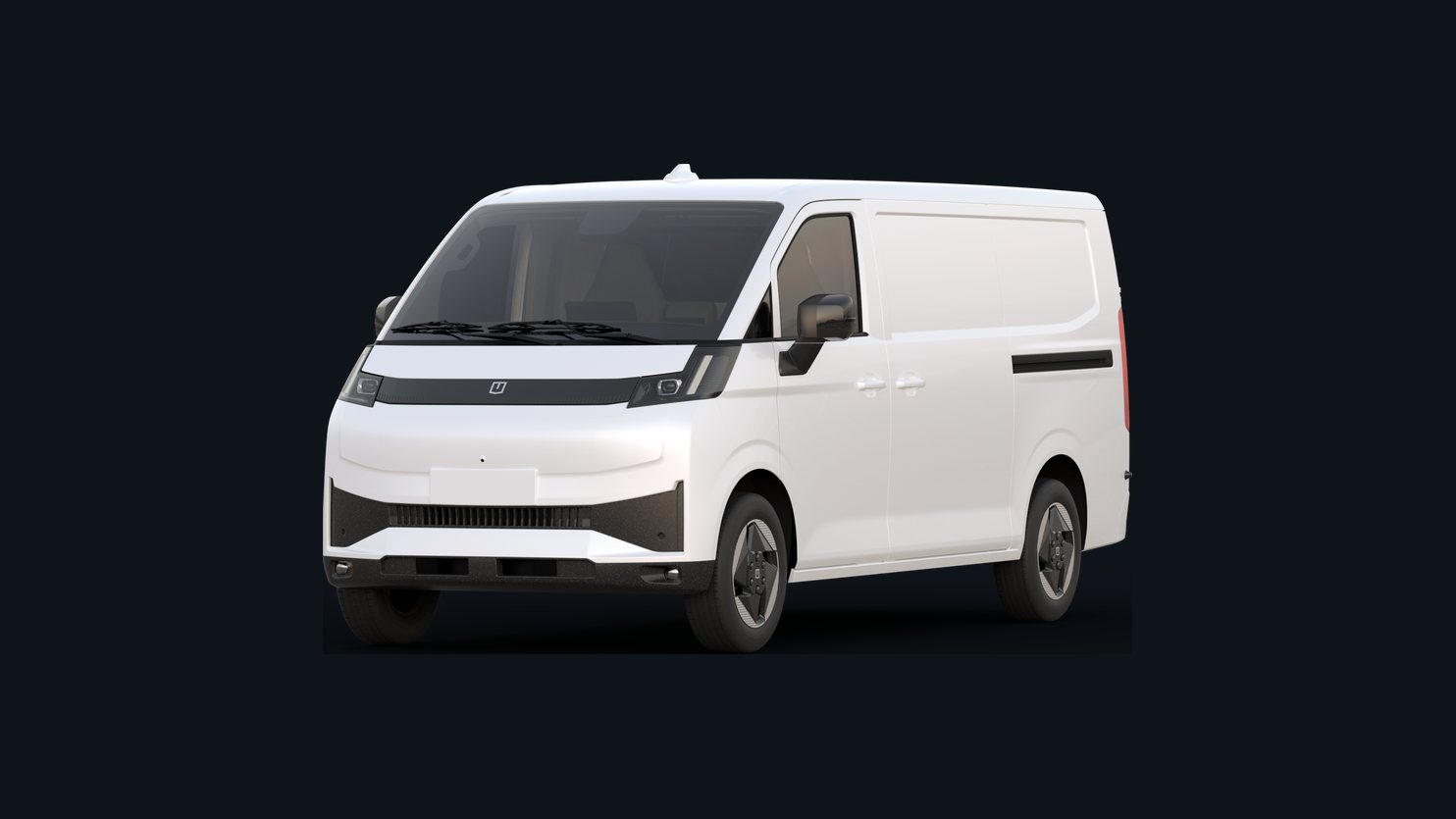 Farizon V7E -sähköpakettiauto umpikorisena vinosti edestä kuvattuna
